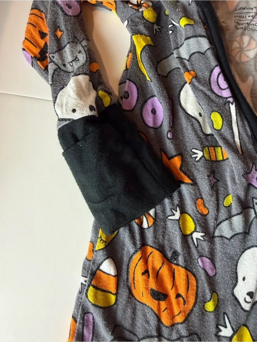 Little Sleepies Halloween Bamboo Zippy Romper 6-12M Ghost Pumpkin
